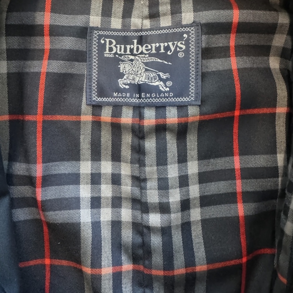 Burberry Navy Double-Breasted Trench Coat with Belt - Picture 5 of 8
